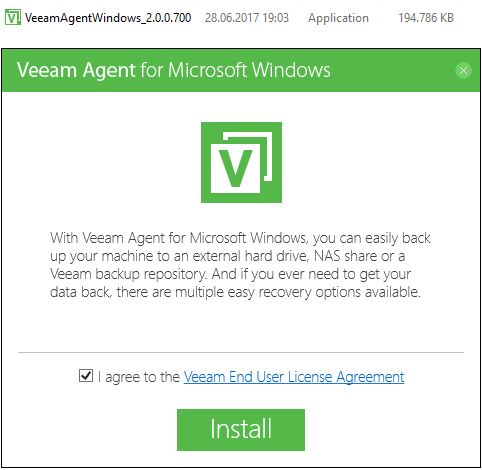 01 Install Veeam Agent Windows