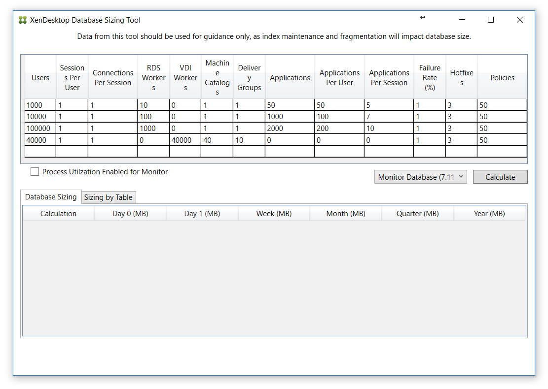 Citrix DB Sizing Tool 02