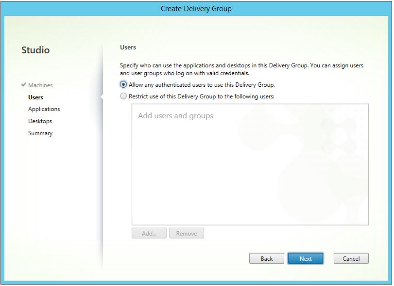 XenDesktop Create Delivery Group 003