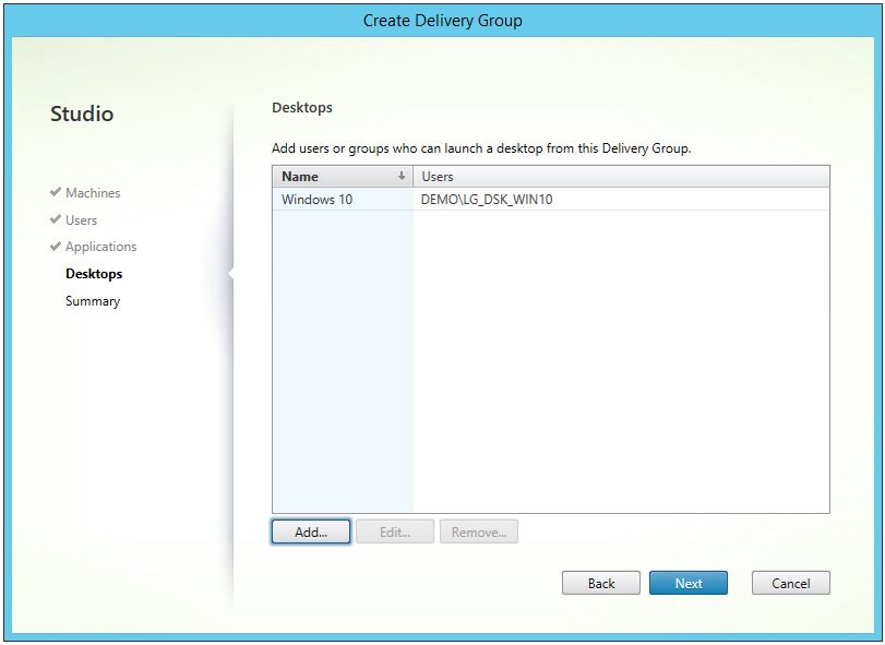 XenDesktop Create Delivery Group 007