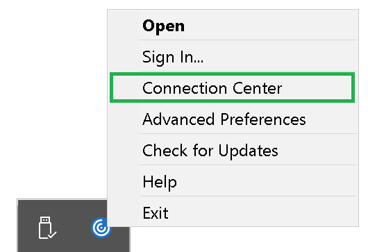 Connection Center Start