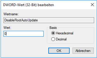 DisableRootAutoUpdate