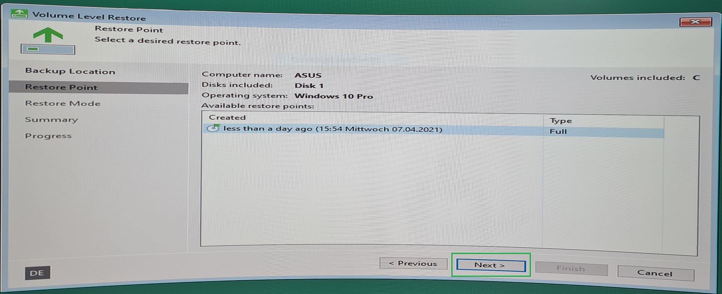 202 Recovery Veeam for Windows