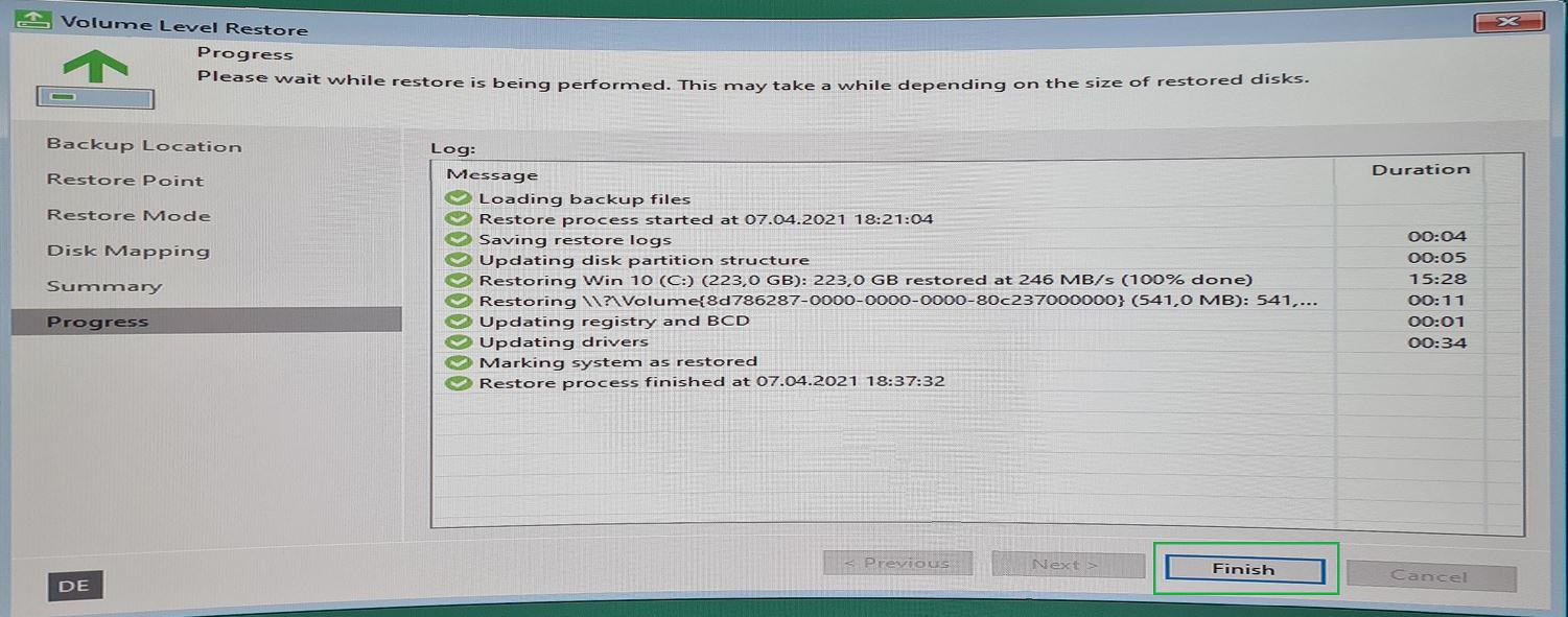 206 Recovery Veeam for Windows