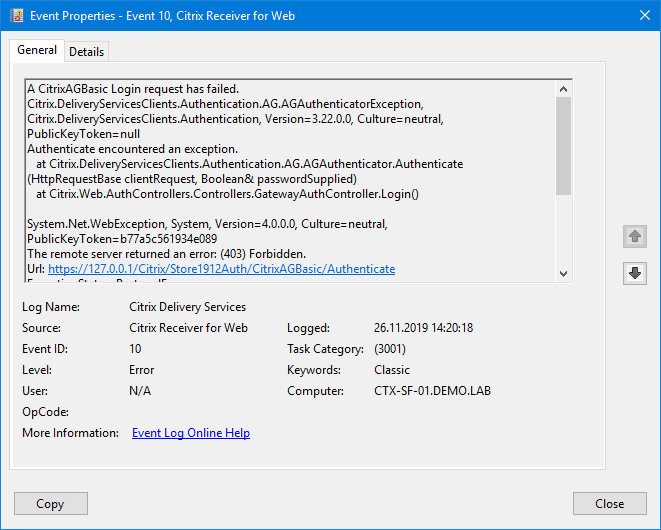 Event ID 10 Receiver for Web