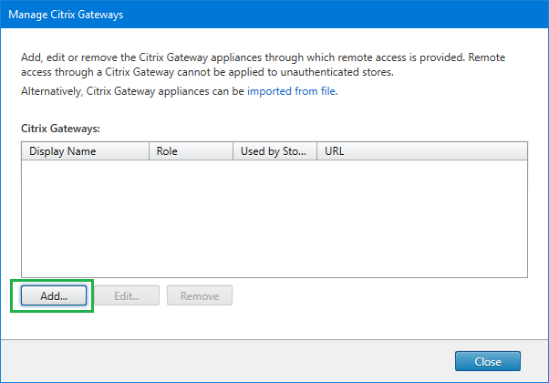 102 NS GW in StoreFront