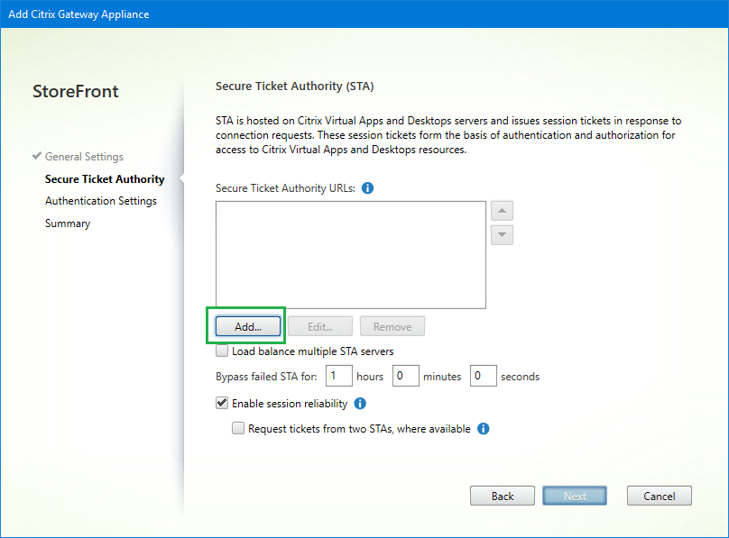 104 NS GW in StoreFront