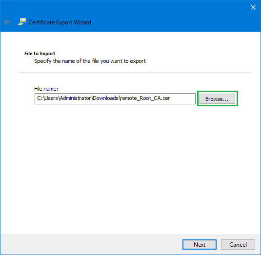 105 Export Root Certificate