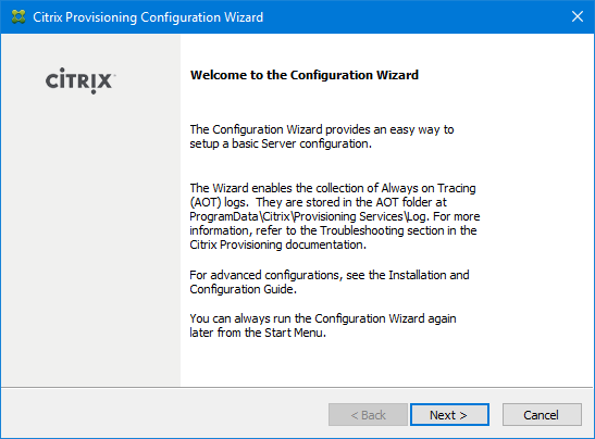 01 PVS Config Wizard