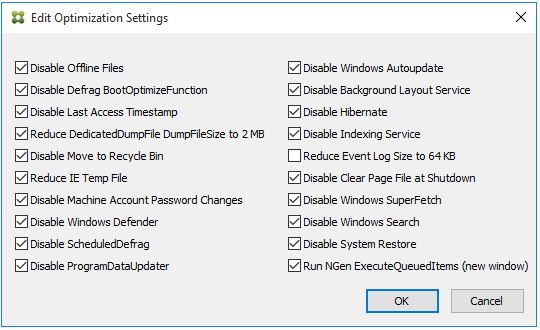 PVS Optimization Settings
