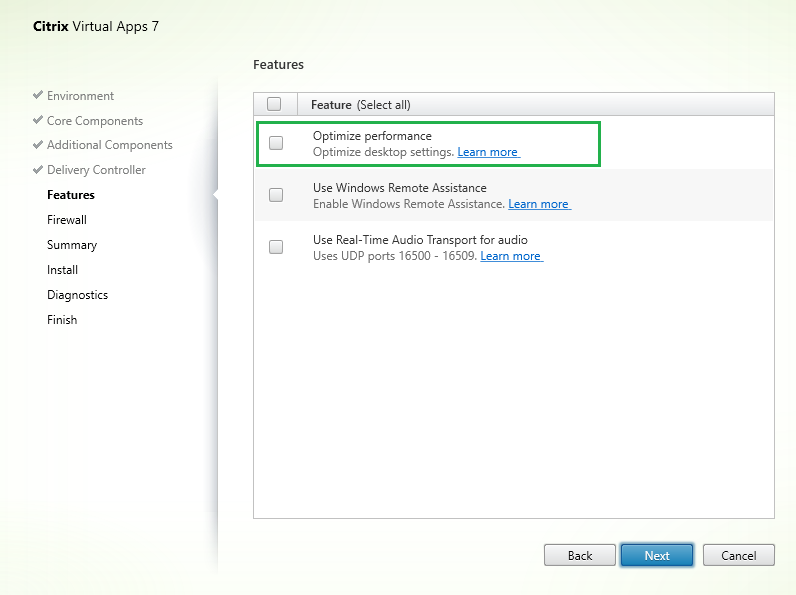 VDA Wizard Optimize Performnce