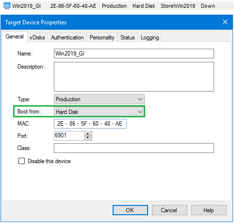 vDisk Change Boot Type 01