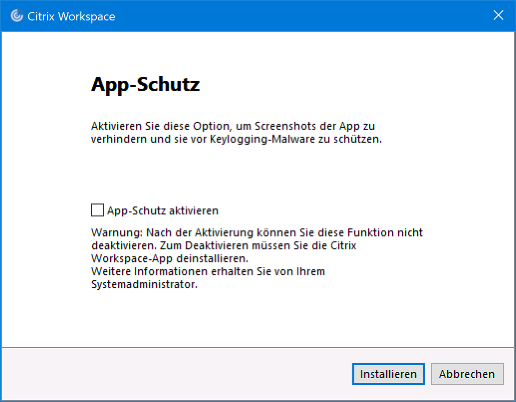 App Schutz