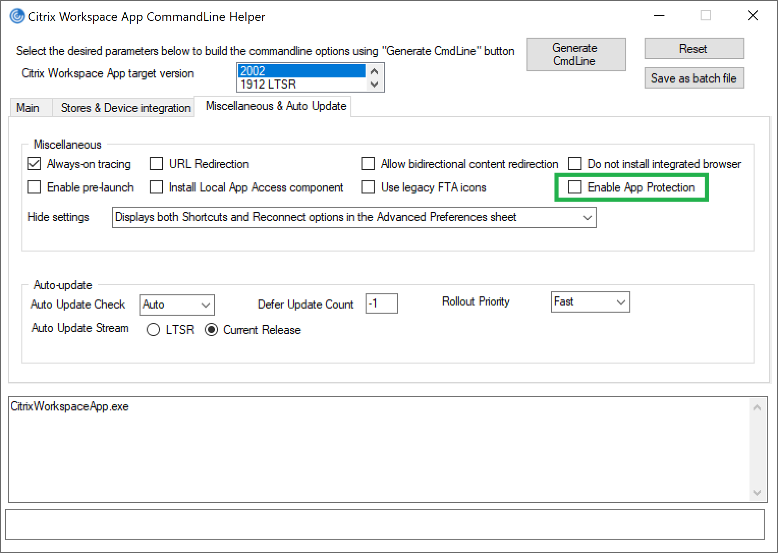Workspace App CommandLine