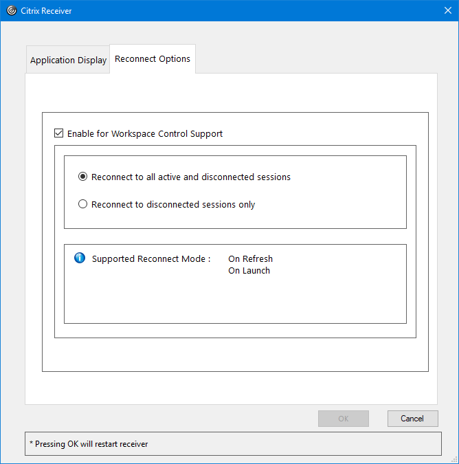 212 Receiver Reconnect Options
