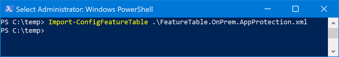 Import-ConfigFeatureTable