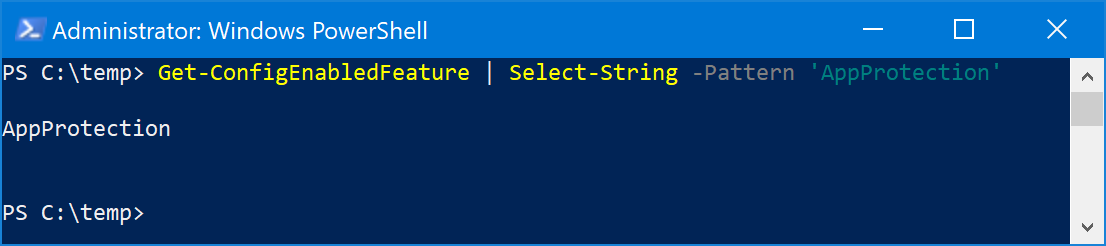 Get-ConfigFeatureTable