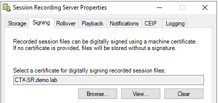 108 Config Session Recording