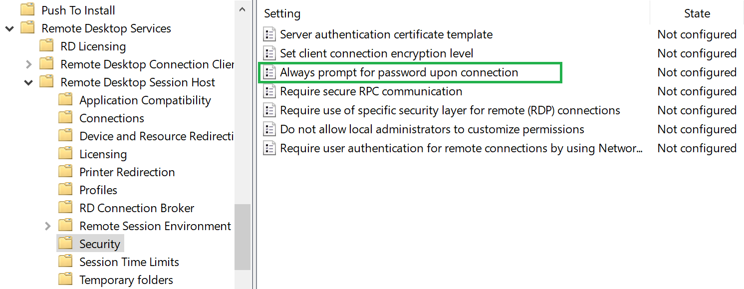 03 Always promt for password