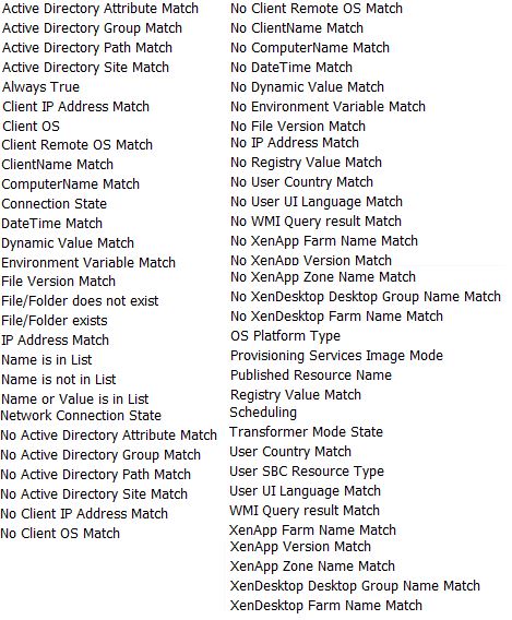 Filter Condition alle