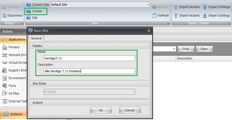 WEM Configuration Site Create 001