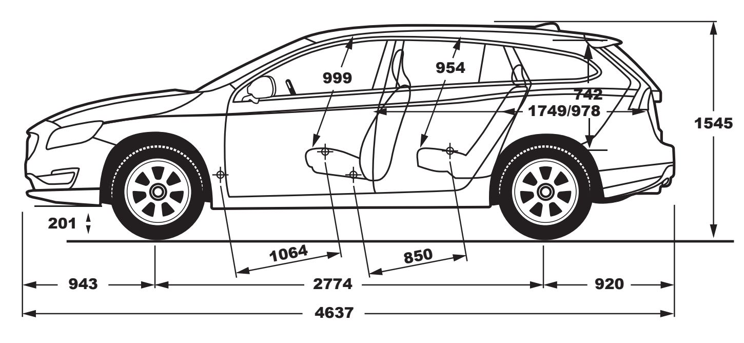 Abmessungen Volvo V60CC 01