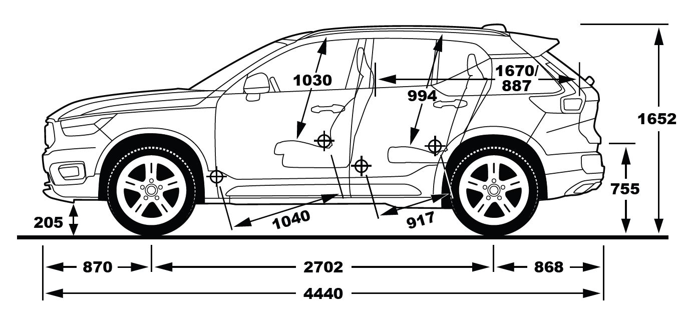 Abmessungen Volvo XC40 01