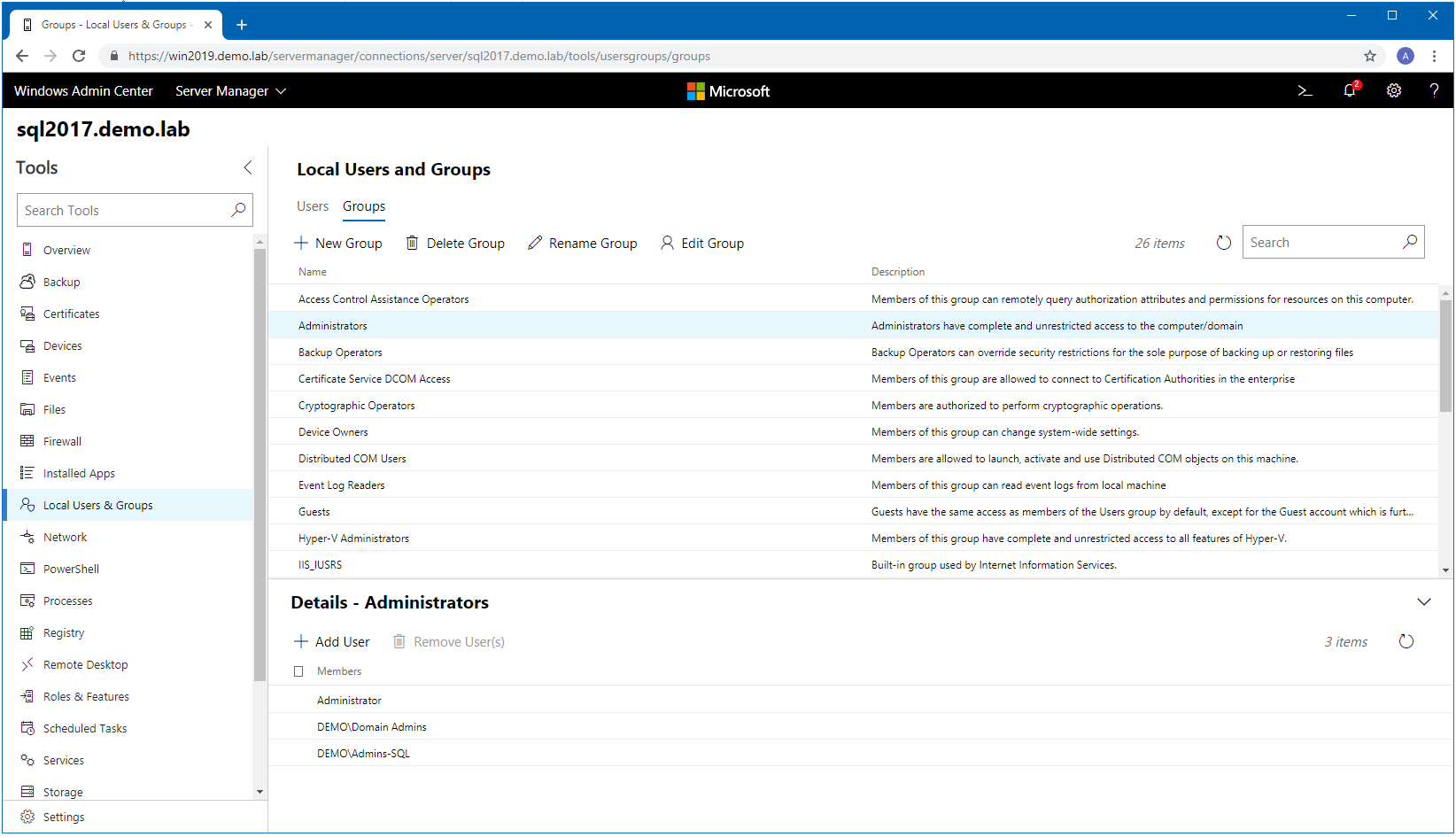 109 AC Local Users Groups