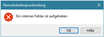 Ein interner Fehler ist aufgetreten