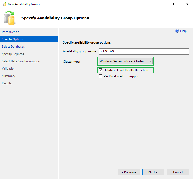 603 Availability Group Setup
