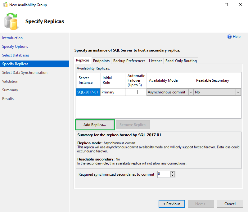 605 Availability Group Setup