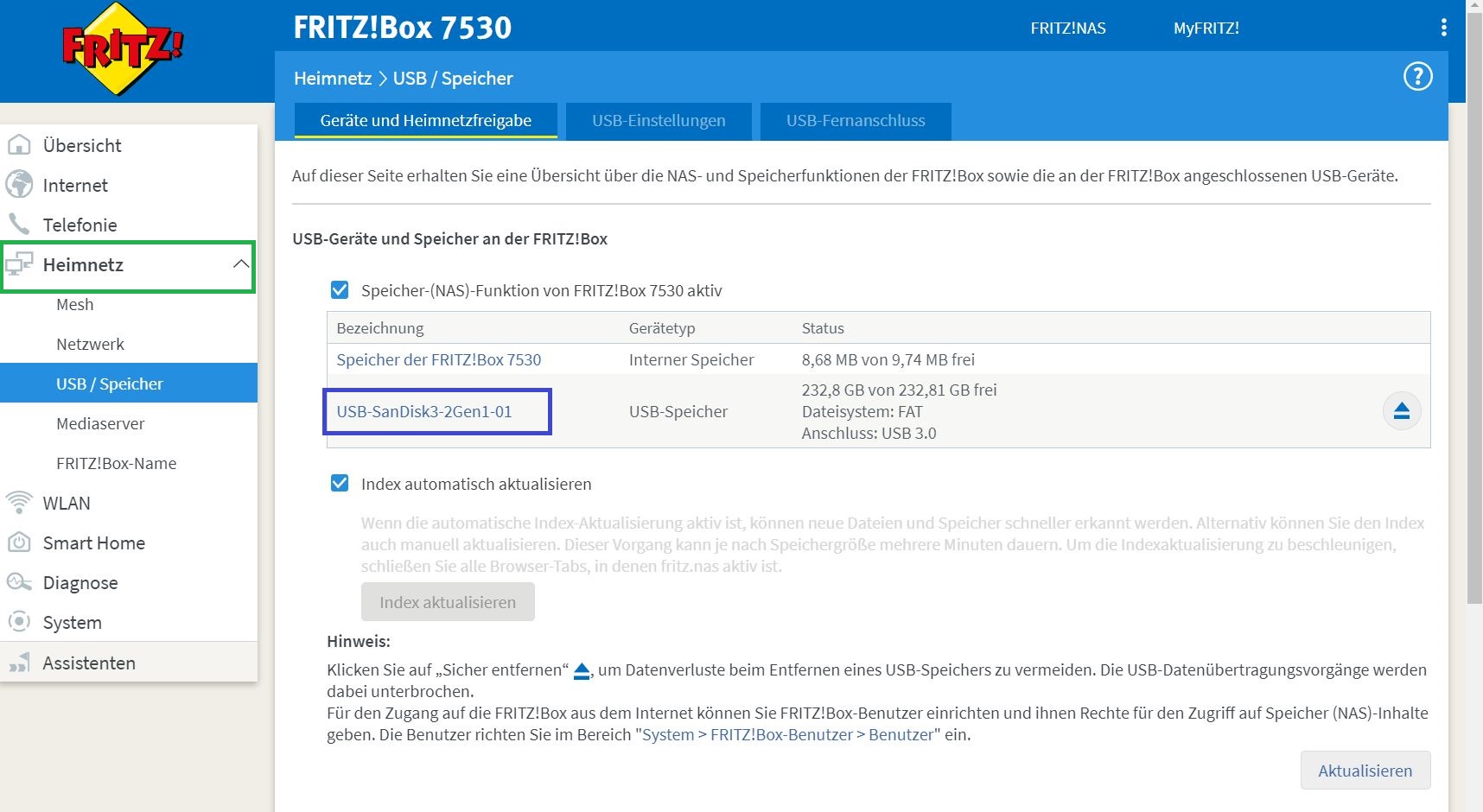 01 FritzBox NAS Einrichten