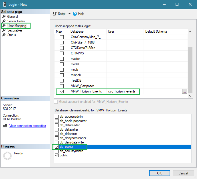 109 SQL Server for Horizon